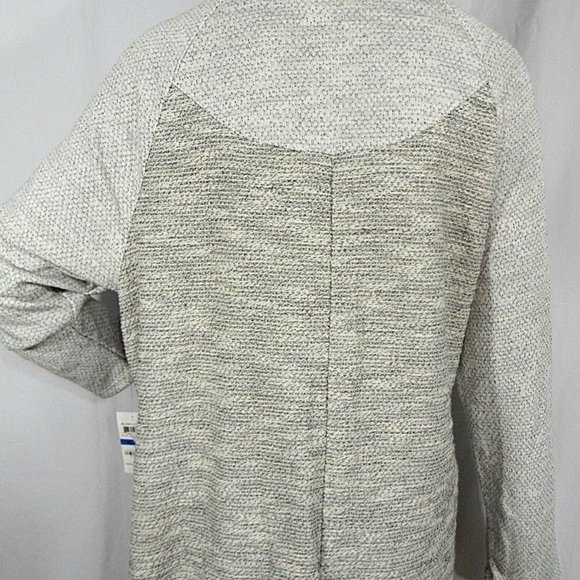 Womens Draped Open Front Marled Cardigan - Picture 4 of 4